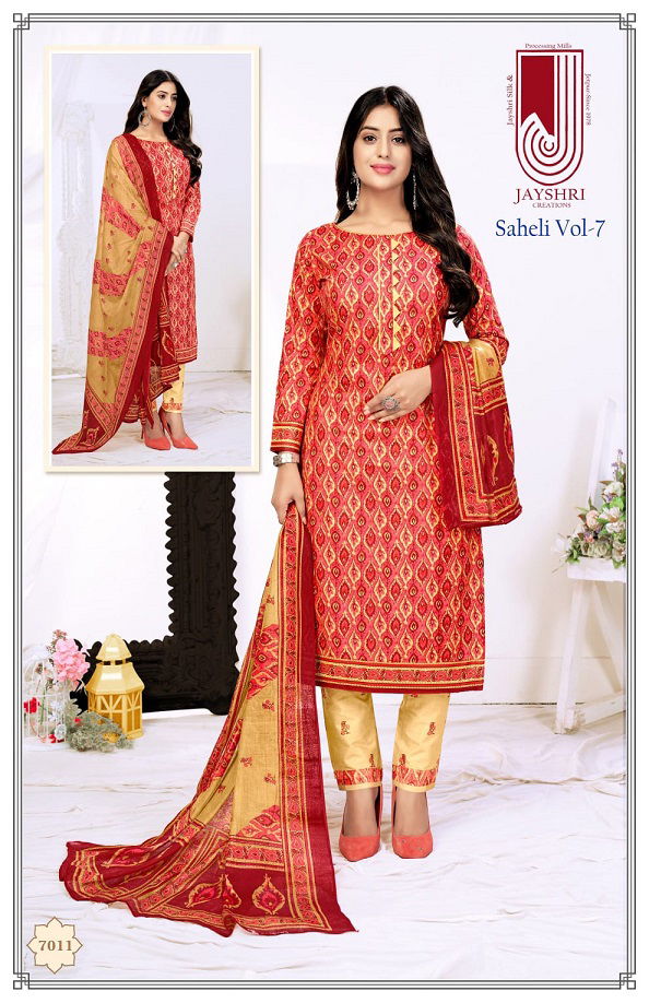 Jayshri Saheli 7 Pure Cotton Casual Wear Wholesale Dress Material Collection 